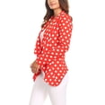 thumbnail image 3 of Women's Polka Dot Open Front Office Style Long Sleeves Blazer Jacket, 3 of 5