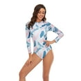 thumbnail image 2 of SWSMCLT Women's Rash Guard Surf One Piece Rashguard High Waisted Bathing Suit Beach Padded Summer Long Sleeve Swimming Swimsuit Pink 14, 2 of 4