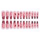 thumbnail image 3 of Uñas postizas largas trapezoidales para Halloween con parche de uña con gotas, blancas, francesas, desmontables., 3 of 6