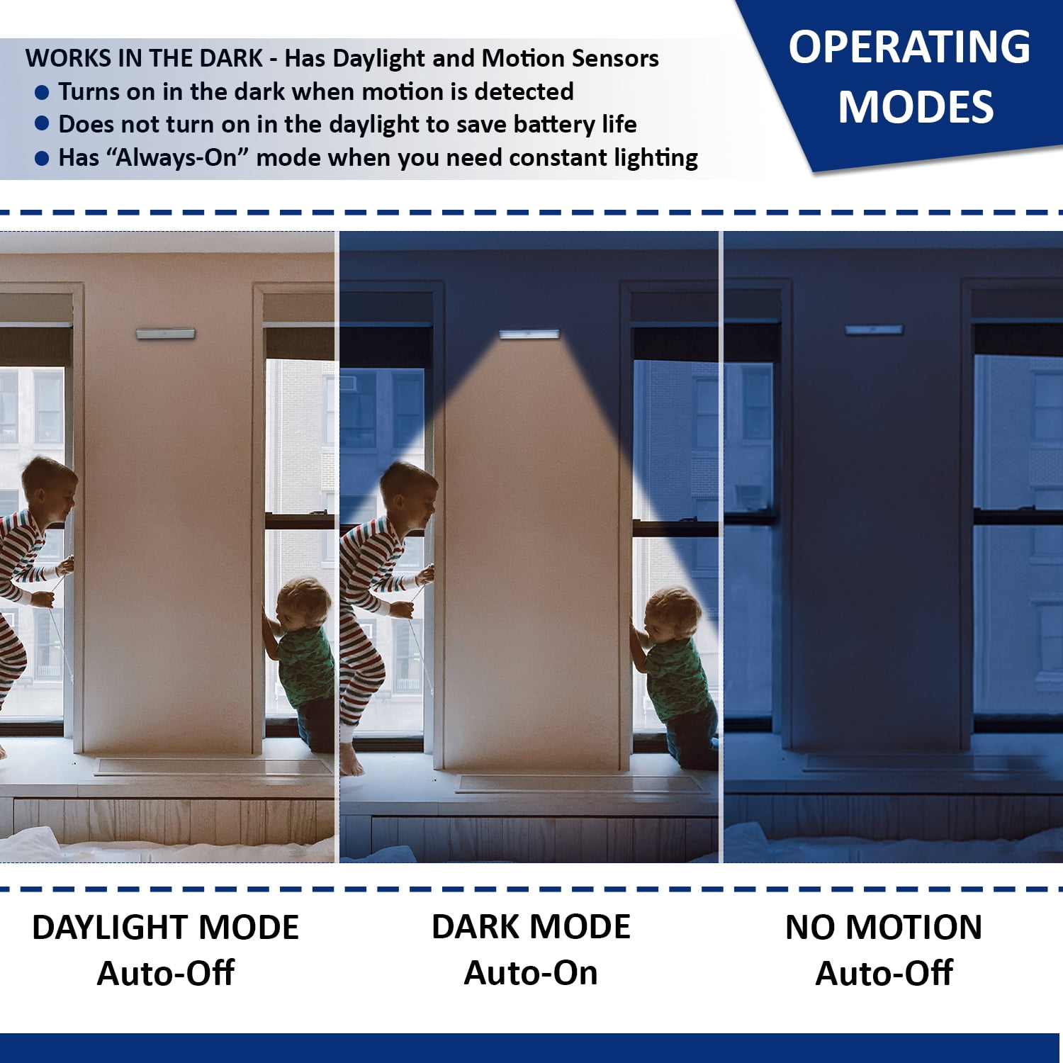 VYANLIGHT LED Closet Light Motion Activated, Cordless Under Cabinet Motion Sensor Light, (2 Pack)