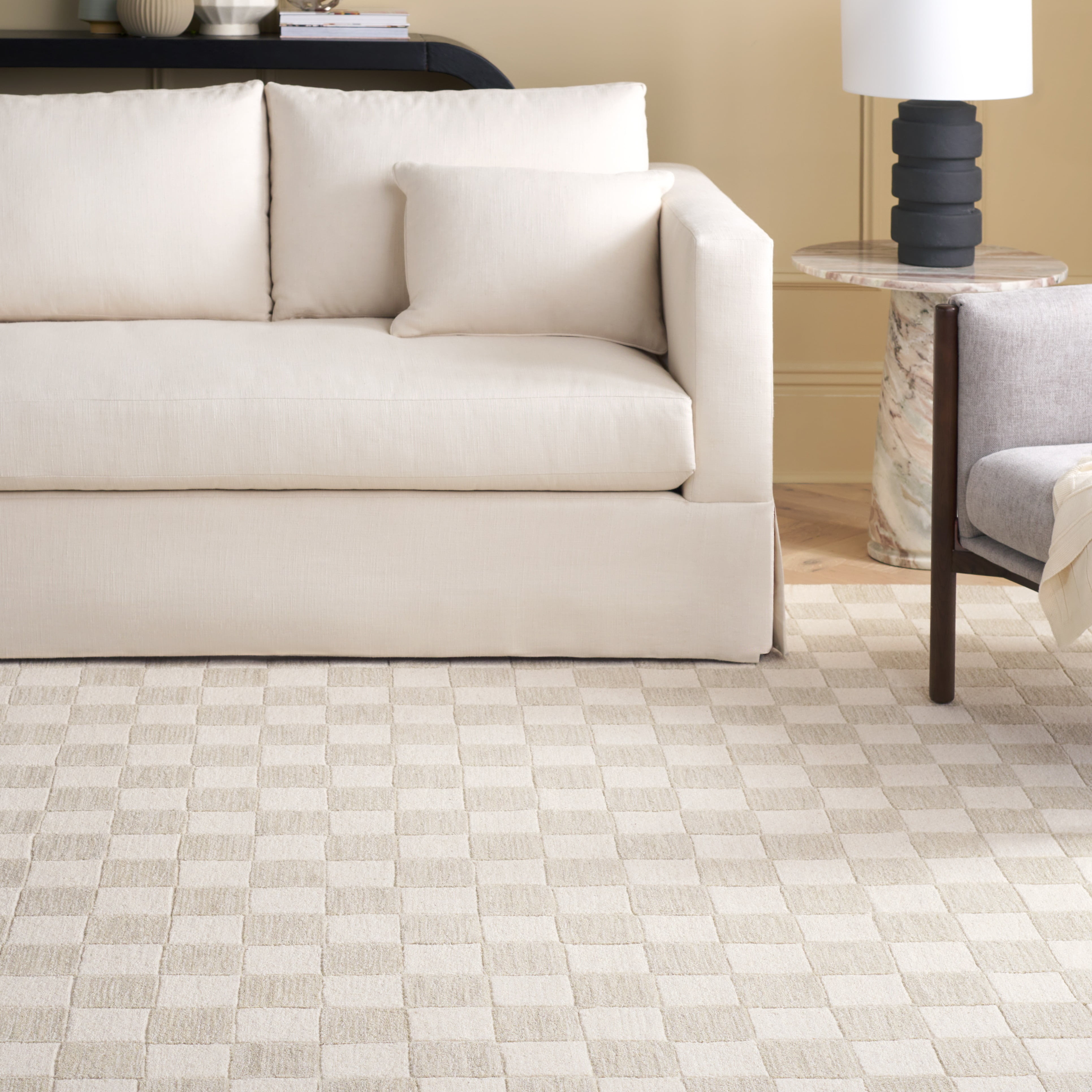 SAFAVIEH Martha Stewart Chelsea Checkered Area Rug, Beige/Ivory, 5' x 8'