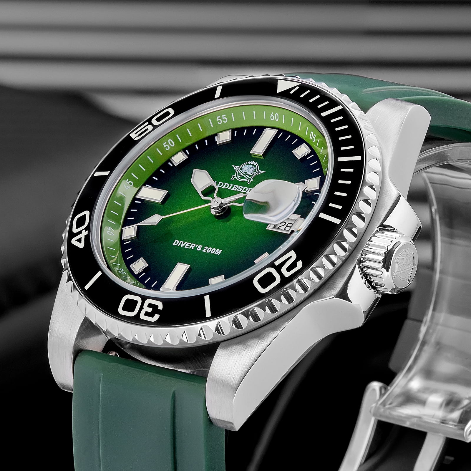 ADDIESDIVE Professional Dive Watch - Japanese Quartz Movement, 200M Waterproof Quartz Watch with Ceramic Rotating Bezel & Super Luminous