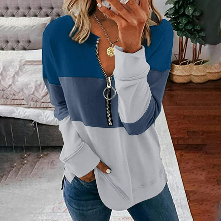 Aayomet Workout Tops For Women Womens Tops Dressy Casual Fall Cute Tops  Turtleneck Business White T Shirts,Navy XL