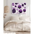 thumbnail image 3 of Purple Geometric Wall Art for Living Room, Canvas Picture Wall Decor for Bathroom Bedroom, Gold White Hexagon Modern Painting Artwork for Office Kitchen Hallway Dining Room Home Decorations 20"x24", 3 of 8