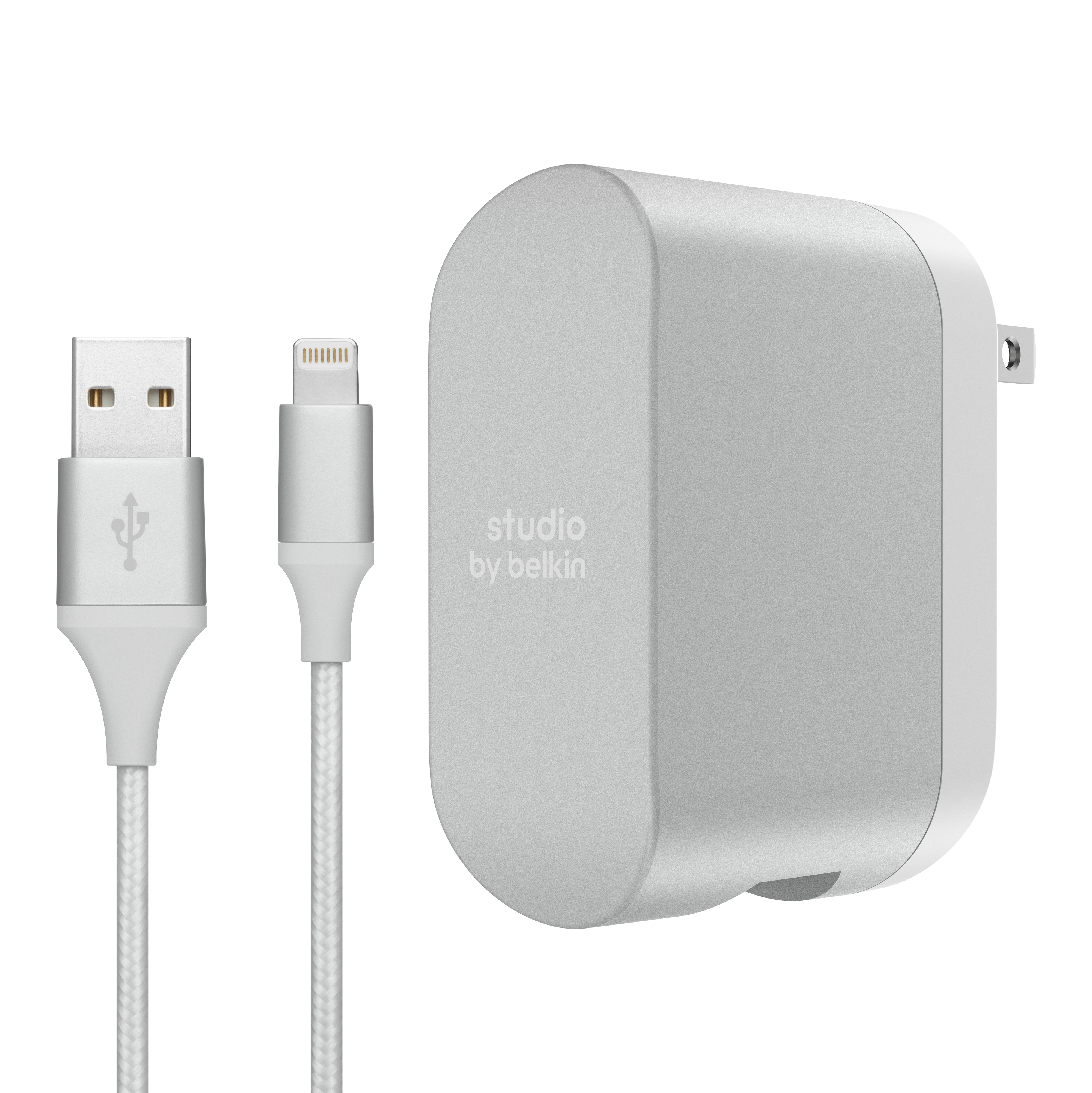 Studio By Belkin 2 Port Home Charger Plus Lightning Cable Silver Walmart Com