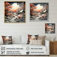thumbnail image 4 of Designart "Winter Retreat at the Barn in Papercut I" Countryside Floater Framed Wall Art Living Room, 4 of 7