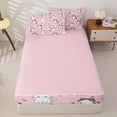 thumbnail image 4 of Erosebridal Cute Teacup Cat Zipper Twin Comforter Sets with Fitted Sheet and 2 Pillowcases,Kawaii Kitten Paw Zipper Bedding Set For Girls,Pink Reversible,4 Pieces, 4 of 7