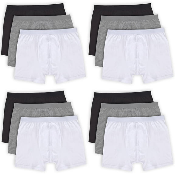 50 Pack of Bulk Wholesale Men's Cotton Moisture Wicking Multi Size Multi Color Boxer Brief Underwear Assortment for Men, Homeless, Charity and Donation Drives in Small, Medium, Large and Extra Large