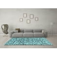 thumbnail image 3 of Ahgly Company Indoor Round Abstract Light Blue Modern Area Rugs, 3' Round, 3 of 4