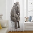 thumbnail image 5 of Funny Elephants Sheer Curtains 45 Inches Long, Cute Art Fun Lovely Animals on Toilets Light Filering Curtains, Breathable Simi Curtain Privacy Drapes for Kitchen Bathroom Small Window Treatment, 5 of 9