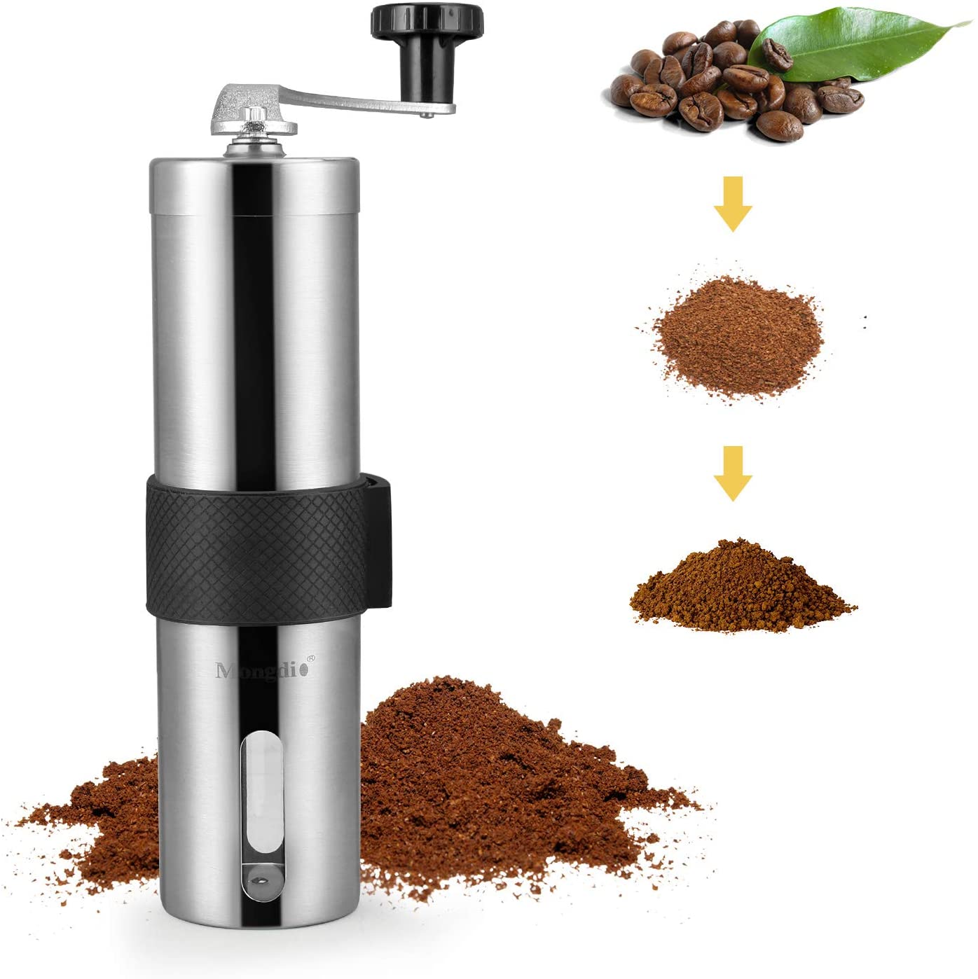 Manual Coffee Grinder conical burr mill Portable Stainless Steel Hand ...
