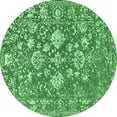 thumbnail image 1 of Ahgly Company Indoor Round Persian Emerald Green Bohemian Area Rugs, 4' Round, 1 of 4
