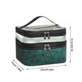 thumbnail image 3 of Double Layer Travel Cosmetic Organizer Makeup Bag Toiletry Storage Pouch For Women, 3 of 9