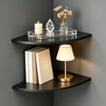 thumbnail image 3 of 1 Pc No Drill Corner Floating Wall Shelf Adhesive Mount Space Saving Sturdy Organizer for Kitchen Bathroom Living Room Bedroom 20x20cm, Multicolor, 3 of 4