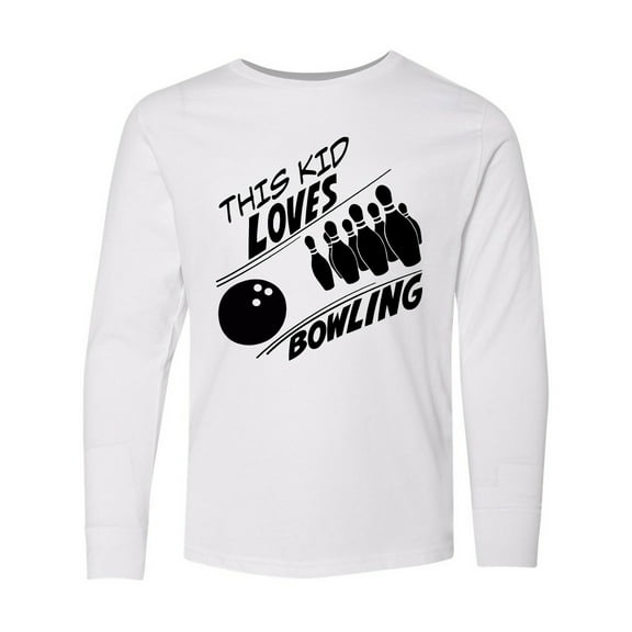 Inktastic This Kid Loves Bowling Long Sleeve Youth T-Shirt