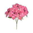 thumbnail image 5 of Artificial Poinsettia Bush, 1 Pack 7 Heads Silk Christmas Red Flowers, 21 in, Holiday Centerpiece, Wreath, White Elephant Gifts for Adults, 5 of 9
