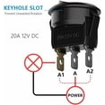 thumbnail image 5 of Interruptor basculante LED Snow-8 piezas, interruptor de 12 V para automóvil, CC de 12 V, 20 A, interruptor de encendido/apagado con enclavamiento automático, botón pulsador Spst redondo, 5 of 5