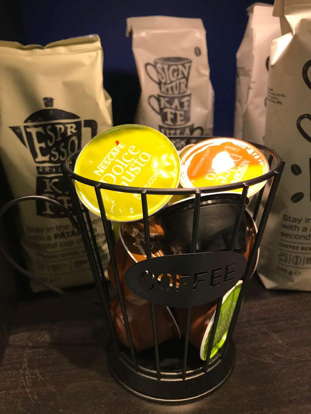 COFFEE K-CUP HOLDER Wrought Iron Mug Keurig Pod Storage Rack USA – Saving  Shepherd