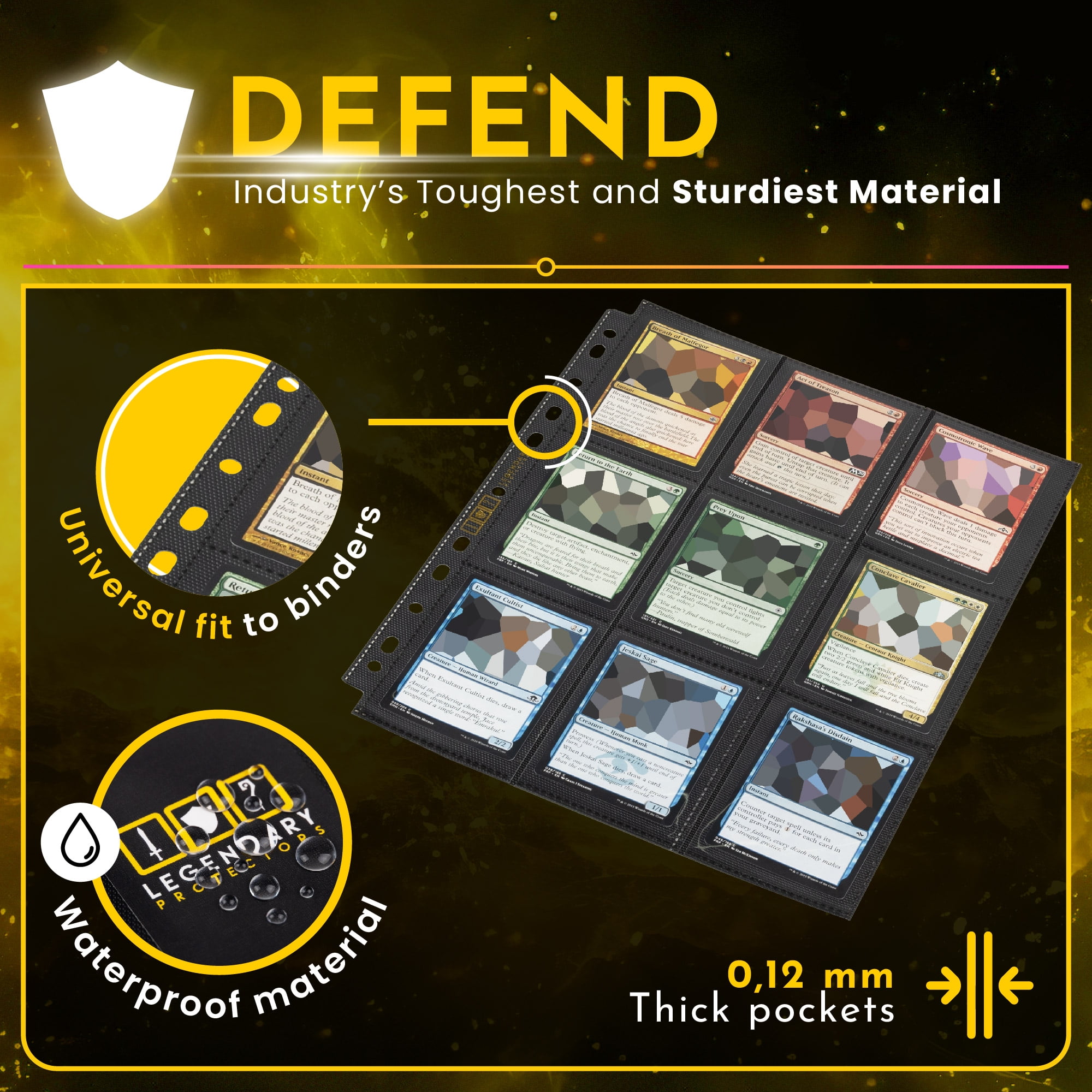 Legendary Protectors 18 Pocket Side-Loading Card Pages, 9 Pocket Double-Sided Sleeve Pages, Holds 900 Cards Total for Trading Card Pages or Sports Card Pages
