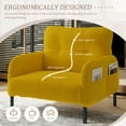 thumbnail image 5 of Modern Accent Chair,Armchair,Corduroy Fabric Sofa Chairs,Upholstered Armchair for Living Room,Bedroom,Office,Yellow, 5 of 7