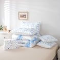 thumbnail image 5 of Homewish Cartoon Blue Ribbon Twin Bedding Sets 7-Piece, Dreamy Butterfly Animal Bedding Comforter Set, Teen Kid Girl Women Reversible Sheet Sets, Lightweight Room Decor, 5 of 7