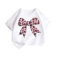 thumbnail image 5 of XEGLSBU 3 Pack Girls T Shirts Summer Short Sleeve Bow Printed Casual Tee for Kids Everyday Wear Size 6-8 Years, 5 of 5