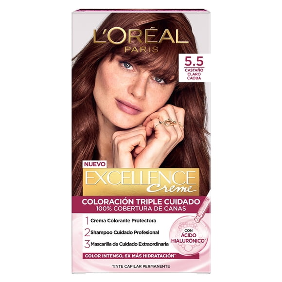 Tinte para cabello L'Oréal Excellence Cafés Parisinos 5.5 chai castaño claro caoba
