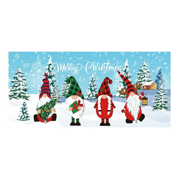 Cubierta navideña para puerta de garaje | Mural navideño grande con diseño de "Feliz Navidad" | Patrón de copos de nieve y adornos | Decoración para exteriores e interiores para el hogar, fiestas o