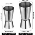 thumbnail image 2 of Mezclador de taza medidora de doble cabeza de acero inoxidable 304, 2 uds., bebida de cóctel, taza de depuración de batidos, 25/50ml y 15/30ml JM, 2 of 5