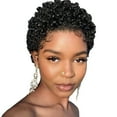 thumbnail image 7 of Women's Short Curly Hair Wig Stylish Natural Headgear Human Hair Cover for Everyday Use, 7 of 7