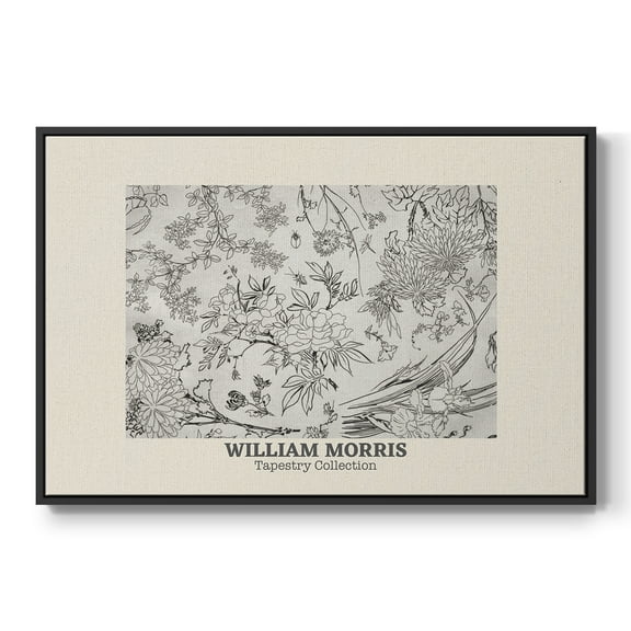 Vintage Abstract Print-LII Framed in Black Wood Gallery Wrapped Canvas 17 in. x 25 in.