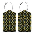 thumbnail image 3 of Sikiie Pineapple Luggage Tag for Suitcase Leather Baggage Tag with Stainless Steel Loop Privacy Cover for Women Men Girls-2 PCS, 3 of 5
