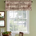 thumbnail image 3 of 2 Pack Country Star Brown Valances for Windows Bedroom Living Room Window Treatments, Farmhouse Vintage Plants Wooden Rod Pocket Valance Drapes Short Kitchen Curtains Over Sink 60"x18", 3 of 8