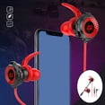 thumbnail image 3 of Auriculares con cable para juegos oído, enchufe vertical de 3,5 mm con micrófono para tabletas de teléfonos celulares Cable rojo shamjiam En auricular de juegos de oído, 3 of 9