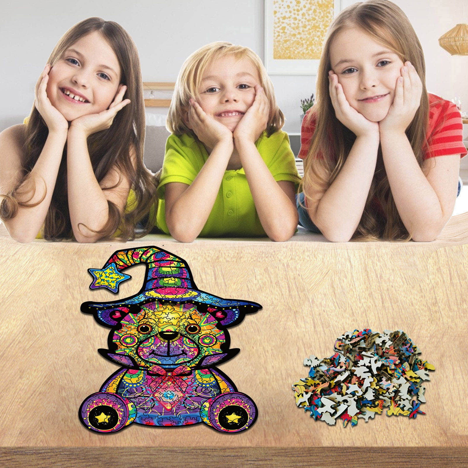 Puzzle enfant en bois Pièces de forme unique Cadeau animal pour adultes