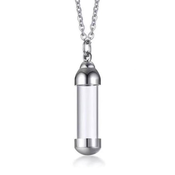 MANNYA Blood Vial Necklace Cremation Urn Necklace for Ashes Holder Tube Necklace Pendant Cremation Urns Memorial Jewelry