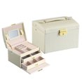 thumbnail image 3 of Jewelry Organizer Portable Pure Color Large Capacity Necklace Case Earrings Case, 3 of 9