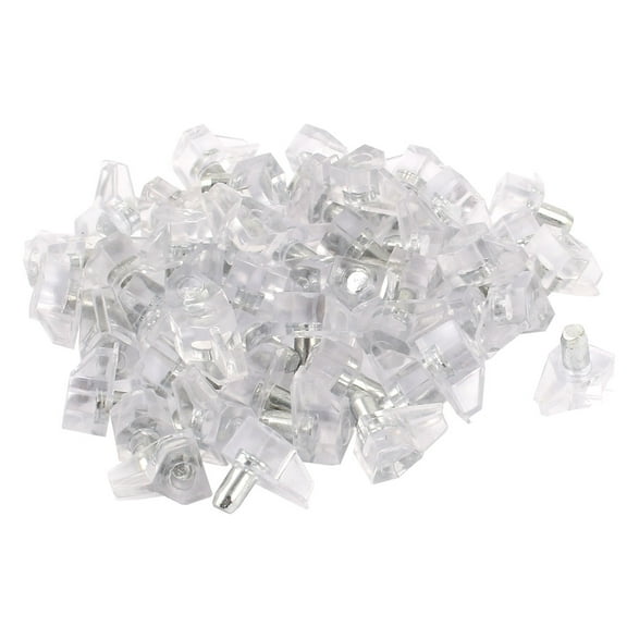 Unique Bargains House Glass Clear Shelf Support Lug Studs Metal Pin 5mm Dia 50 Pcs