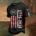 thumbnail image 5 of 250 Anniversary Usa Shirt Patriotic Knit Short Sleeve T Shirt Graphic Independence Day Celebration Mens Tees Black L, 5 of 6
