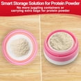 thumbnail image 3 of Pink Collapsible Protein Shaker Bottle – 600mL (20oz), Food-Grade Silicone, Leakproof Lid, Reusable for Protein Shakes, 3 of 9