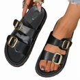 thumbnail image 3 of Womens Flat Sandals Cork Footbed Slides 2 Straps Adjustable Buckle Slip On Summer with Comfort Shoes, 3 of 6