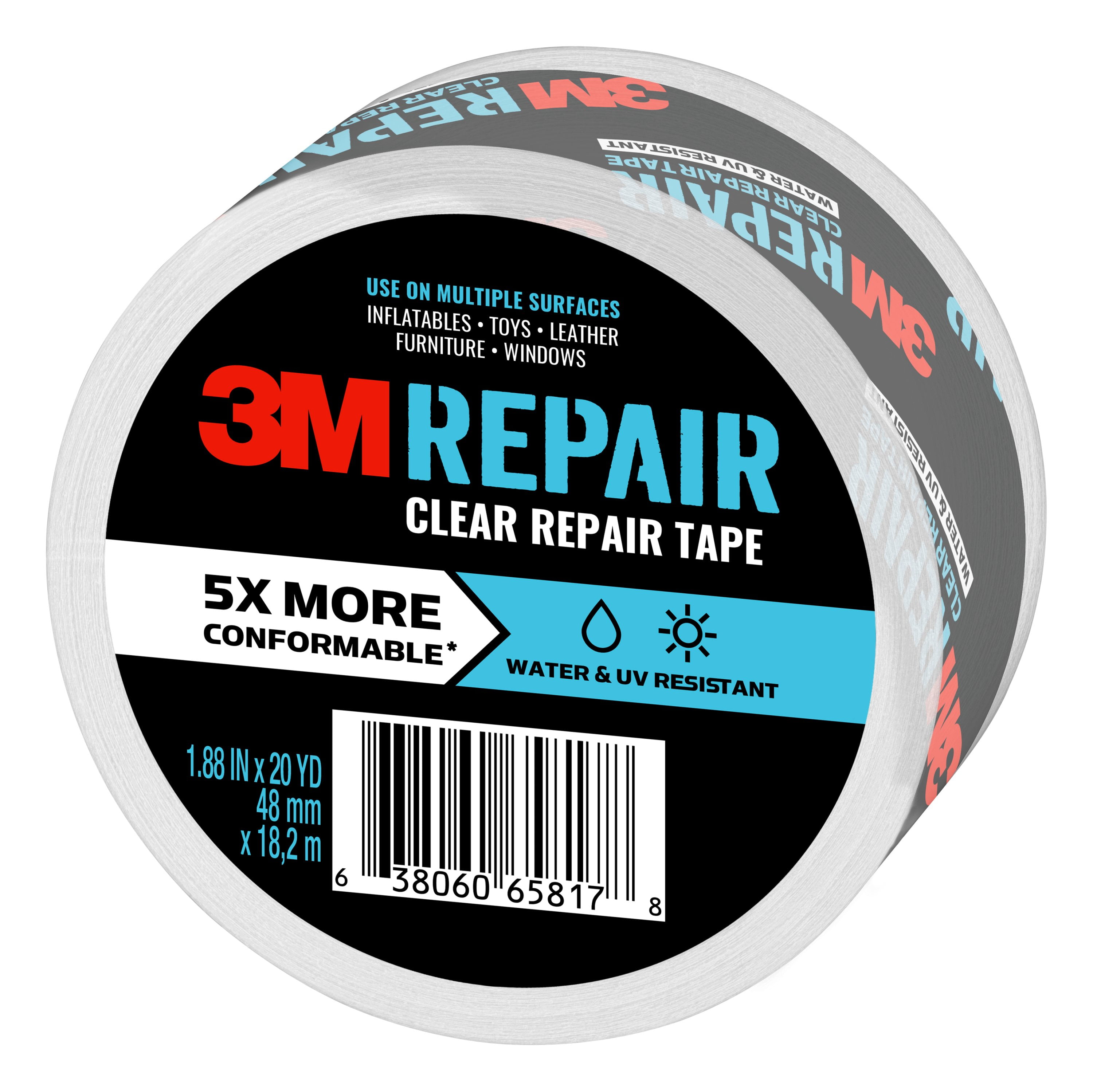 3M Clear Repair Tape, 1.88 Inch x 20 Yard, 1 Roll Per Pack Walmart
