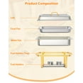 thumbnail image 3 of EcoSummer 6-Piece Gold Chafing Dish Buffet Set | 8 Qt Stainless Steel Chafer Warmers with Folding Frame & Fuel Cans for Weddings, Parties & Catering Events, 3 of 7
