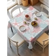 thumbnail image 2 of Red Aqua Coastal Suqare Tablecloth - 60 x 60 Inch, Sea Turtle Nautical Coral Summer Beach Waterproof & StainResistant Tablecloth, Oil-proof Table Cover for Dining/Party/Wedding/Camping/Buffet, 2 of 9