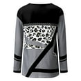 thumbnail image 4 of Womens Long Sleeve T Shirts Tops Fashion Casual Crewneck Leopard Print Flannel Brushed Fall Clothes for Women Tees Blouses Black 2XL, 4 of 5