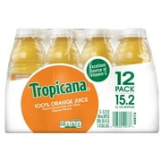 Tropicana 100% Orange Juice 15.2 oz Plastic Bottles - Pack of 12