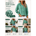 thumbnail image 4 of DOKOTOO Blouses for Women Plaid Button Down Ruffle V Neck Tunic Tops Casual Puff Long Sleeve Gingham Shirts S-2XL, 4 of 10