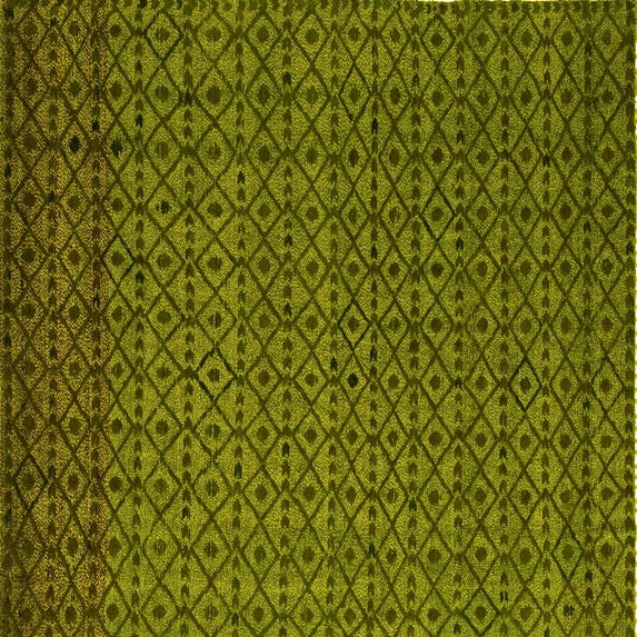 Ahgly Company Machine Washable Indoor Square Abstract Yellow Modern Area Rugs, 8' Square