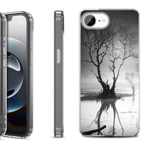 Shockproof Protective Phone Case for iPhone 16e, by OneToughShield - Tree BW