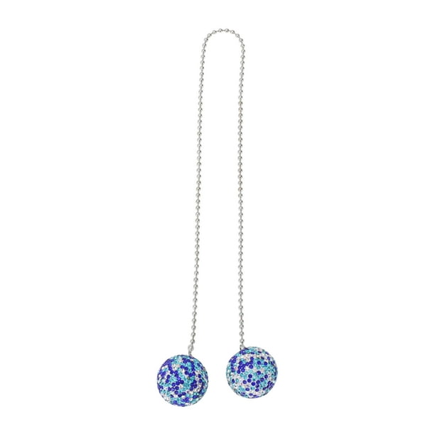 Accesorios de colgante para espejo retrovisor de coche de 1 Pcs con doble bola incrustada de piedras de strass, color azul